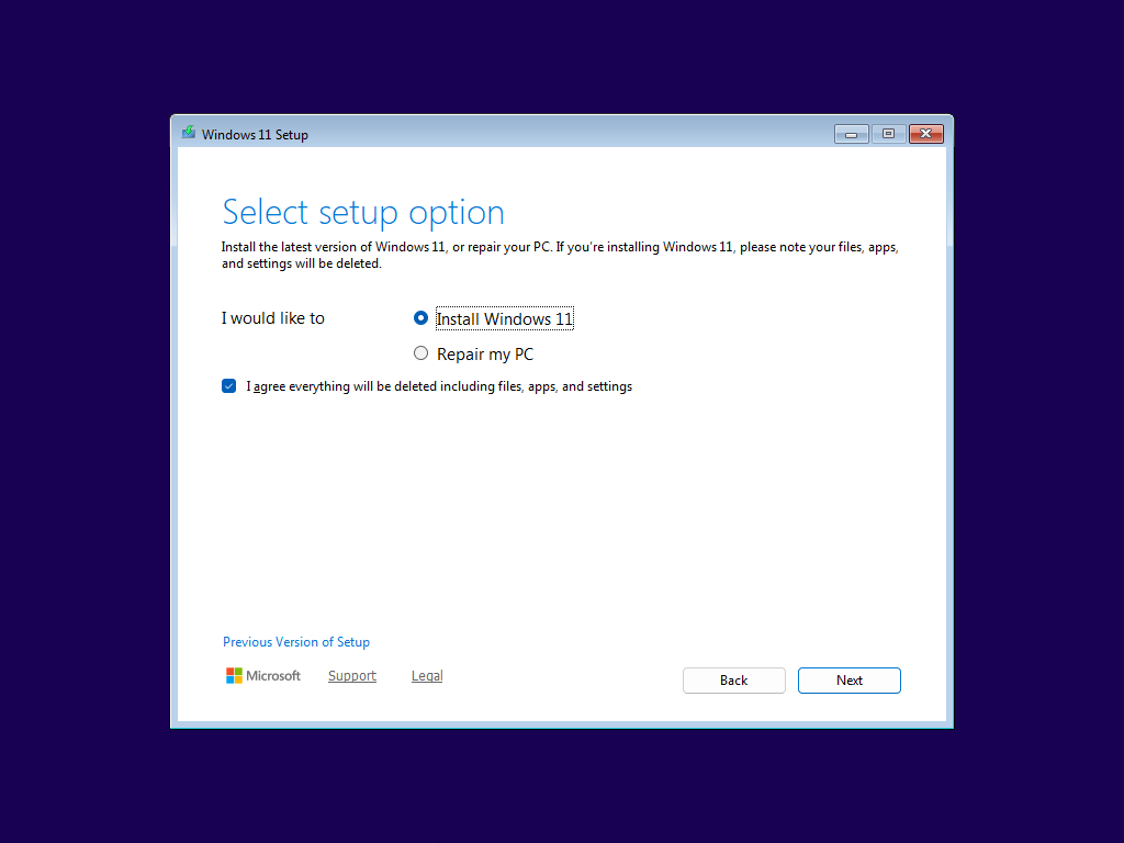 Install windows 11